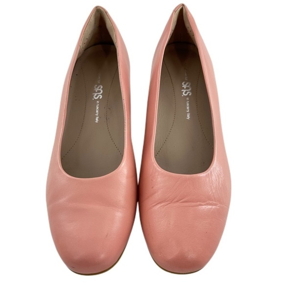 SaS womens heels size 10 pink Italian leather wedges orthopedic - Picture 2 of 13